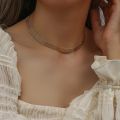 E.B.belle 3 Layers Gold Plating Stainless Steel Anti-allergy Eco-friendly Wide Braided Mesh Chain Gold Choker Necklace For Women. 