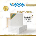 3 Pieces Of 8 X 8 Inches Canvas Boards For Painting. 