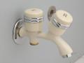 Original Brass Double Bibcock Double Tap Toilet Double Tap Pink, Badge Color. 
