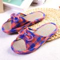 Linen Slippers Summer Household Men and Women Couple Home Wooden Floor Thick Bottom Non-Slip Indoor Slippers Women's Summer. 