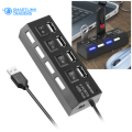 USB Hub 4 Port With 4 Buttons And 4 LED Indicator USB Hub for PC and Laptop 2.0. 