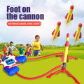 Flying EVA Foam Rocket Foot Launcher Toy For Kids - Two People Battle Set - Multi Color. 
