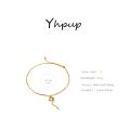 Yhpup Statement Letter D Pendant Necklace Gold Metal Stainless Steel Chain Jewelry Trendy Collar Collier. 