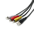 3 RCA Male to USB Female Aux Audio Video Camcorder Adapter AV Converter Cable. 