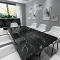 60cm × 200cm Self Adhesive Black / White Marble Sheet for Kitchen - Anti Oil and Heat Resistant Wallpaper. 
