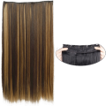 5 clips hair extension Dark Brown With Golden Streaking. 