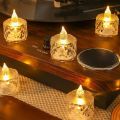 Flameless LED Light Candle LED Crystal Candle Light Transparent Shell Electronic Night Lamp Dating Party Holiday Home Decoration. 