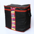 Storage Bag Closet Organizer Cloth Storage Boxes for Wardrobe Black with Red Stripe. 