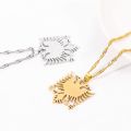 Stainless Steel Albanian Double Headed Eagle Necklace Russian Albania Flag Eagle Pendants Necklace Ethnic Jewelry S. 