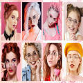 Cosplay Cute Sakura Eyeglasses Retro Round Glasses Lens for Men Women Metal Frame Kawaii Glasses With Chain. 