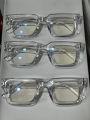 UrbanHive.pk Premium White Transparent Glasses for Men & Women – Trendy Oversized Chunky Square Shape Eyeglasses – Lightweight Anti-Blue Light Fashion Frames for Girls & Boys. 