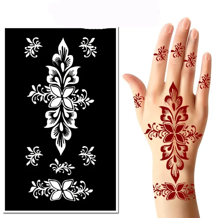 Flower Pattern Mehendi stickers, both hands , Henna designs, new style Mehendi designs