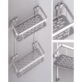 2 Layer Bathroom Corner Shower Shelf Aluminum Rack Storage Organizer. 