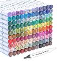 120 Colors Alcohol Markers Dual Tips Permanent Art Markers Pen for Kids & Adult, Alcohol-Based Highlighter Pen Sketch Markers for Painting, Coloring, Sketching and Drawing. 