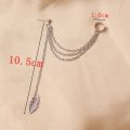Pair of Ear Cuff Golden Leaf Long Dropping Pin Chain Tassel Earring for Girls and Women. 