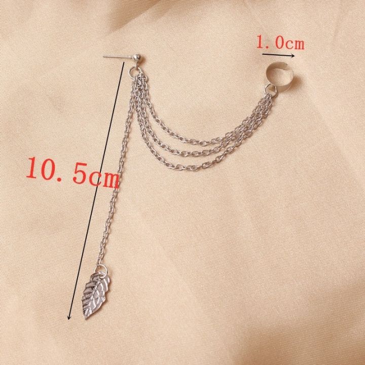 Pair%20of%20Ear%20Cuff%20Golden%20Leaf%20Long%20Dropping%20Pin%20Chain%20Tassel%20Earring%20for%20Girls%20and%20Women%20-%20Image%206