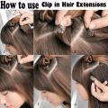 60cm Heat Resistant Women Girls Hair 5 Piece Clips in Straight Hair Extensions Wigs. 