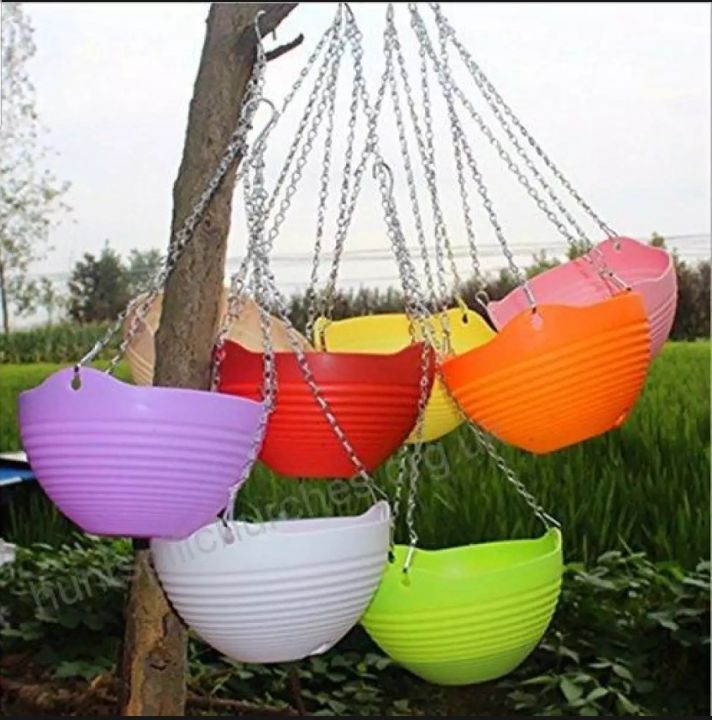 Pack of 4 Hanging Pot Garden Flower Plant Planters Decoration Hanging Basket