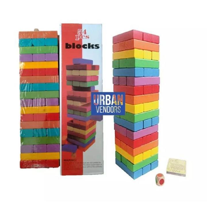 Jenga Colourful Blocks Game 51 Pcs