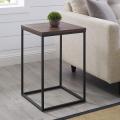 Open Square Wood Side Accent Living Room Small End Table, 16 Inch. 