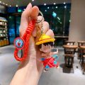 New One Piece Keychain Luffy Zoro Usopp Nami Skull Anime Action Figures PVC Toys Keyring keychain Pendant Kids Birthday GiftsBasketball. 