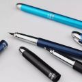Hero 001 Fountain Pen Metal Ink Pen With A 360 Degree Nib Blue Color Reversible Nib Stationery Office school supplies Writing. 