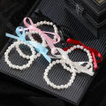 [ New ] Ornament Artificial Pearl Bow Elastic Bracelet Minority Fashion Lolita Matching Bracelet Accessories. 