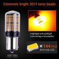 CANBUS LED Turn Signal Indicator Bulbs For Car Amber Yellow 1156 BA15S Waterproof High Quality Super Brightness 3014 144 SMD 7506 1003 1073 Hazard Lights. 