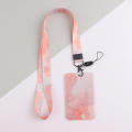 Lanyard with ID Clip, Cute Silk Lanyard Neck with Badge Reel ID Clip with Metal Clip, for students, teachers, office workers, keys, wallets, girls, women gifts (marbled). 