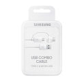 Samsung USB Combo Cable - Length 150 Cm - Fast Charging Supported - Type C & Micro USB - Data Cable - Model EP-DG930 - White. 