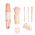 Retractable Makeup Brush Set Portable 4 In 1 Makeup Brush Beauty Accessories--skin color. 