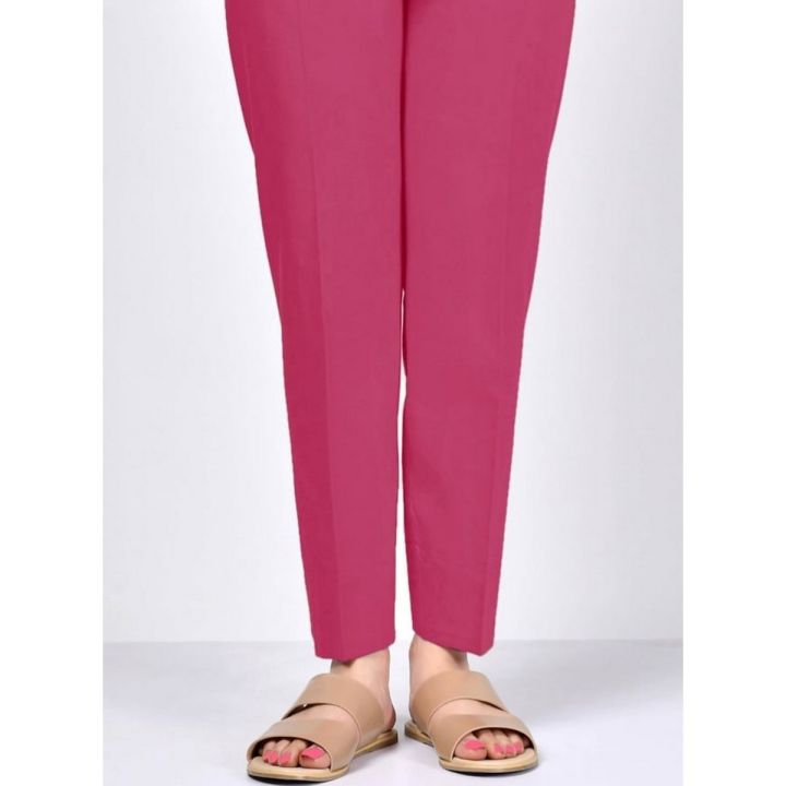 Neat Stitched Pink Cotton Straight Trouser Capri Pants For Girls Ladies-Assorted Colors Available