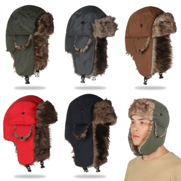 Mens%20Women%20Unisex%20Warm%20Trapper%20Aviator%20Trooper%20Earflap%20Winter%20Flaps%20Ski%20Hat%20New%20Hats%20Russian%20Ski%20Hat%20Faux%20Fur%20Hats%20-%20Image%203