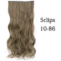 Hair Extension Natural Brown 29 Inch - Curly 5 Clips In Hair Extension For Her. 