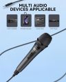Moukey Karaoke Microphone, Dynamic Microphone with 13 ft Cable, Metal Handheld Cardioid Wired Mic, XLR Microphone for Singing/Stage/Chrismas,Compatible w/Karaoke Machine/PA System/Amp/Mixer, Grey UK IMPORT. 