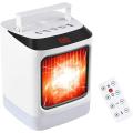 800W-1000W Mini Electric Fan Heater, Portable Silent Handy Ceramic Fan Heaters with Remote Control with 7-color Night Light for Home Bedroom Office Garage Personal Space. 