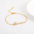 Skyrim Love Letter Heart Charm Bracelet Stainless Steel Gold Color Chain Bracelets Bangle Pulseira Jewelry Gifts for Women Femme. 