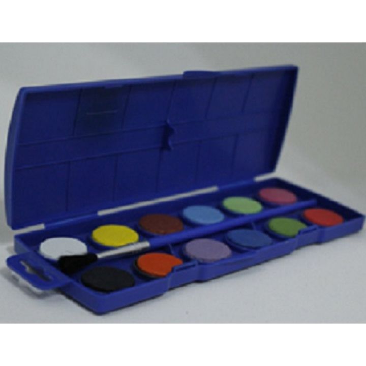 water colors 12's for kids paper drawing-artistic painting brush free - multi water colours Geometry school graphic designers painters design-watercolors artistic Geometry pack of 1 - Solid water color Portable