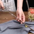 Pack of 4 Stainless Steel Straws + Straw Cleaning Brush | Metal Straw for Drinking Juice | Eco Friendly & Reusable. 