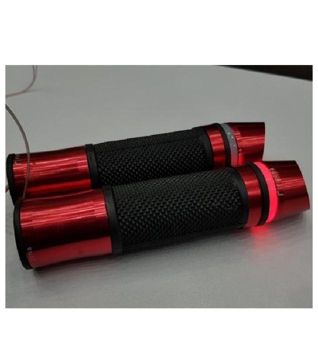 Motorcycle Alloy Handle Grip with LED lights(RED)