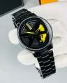“Premium Hybrid Men’s Wristwatch – Rotating Rim Dial, Multi-Function Modern Design, Waterproof Metal Strap”Look Like Smart Watch. 