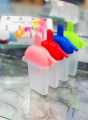 4-Piece Reusable Ice Lolly Mold Set with Straw Design – DIY Homemade Popsicle Makers, Multi-Color Frozen Treat Tray, Kitchen Tool for Ice Cream Popsicles. 