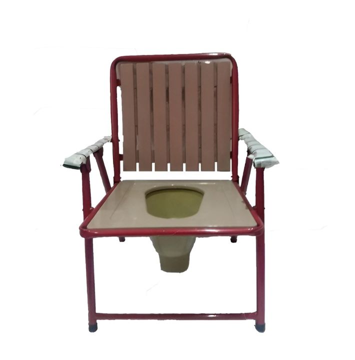 High Quality Foldable Commode Chair Brown