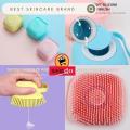 Silicone Massage Bath Brush Liquid Mini Soap Dispense Bathing Brush for Women, body cleaning brush for Use in Shower, Soft Cleaning Body Brush with Shampoo Dispenser - Skin Massage body bath Brush/ Body wash bush /Silicone Body Scrubber/Bath Body Cleaning. 