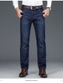 New mens jeans pants Business Jeans Men Classic Style Dark Blue Stretch Denim Jeans Pants for Male. 