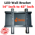 14 inch to 42 inch Universal LCD LED TV Wall Bracket Wall Mount Wall Stand Non-Movable with Free Screws and Bolts. 