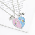 Best Friends Necklace Broken 2 PCS Unicorn Love Stitching Friendship Necklaces Nicle. 