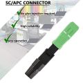 10Pcs Sc/Apc Fiber Optic Connector Embedded Single Mode Component Fiber Optic Quick Connector-Black + Green. 