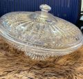 Dry Fruit Tray, ACRYLIC CANDY DISH SALAD TRAY DRY FRUIT HOME DECOR WITH LID CRYSTAL. 