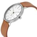 Skagen White Dial Brown Leather Strap Watch For Men SKW6273. 